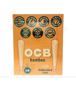 OCB Bamboo Unbleached Cones, 1 1/4, Box of 192