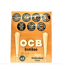 OCB Bamboo Unbleached Cones, King Size, 32 Packs of 3