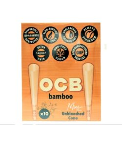 OCB Bamboo Unbleached Cones, Mini 70mm, 32 Packs of 10