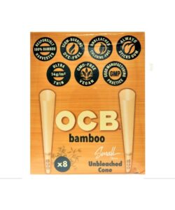 OCB Bamboo Unbleached Cones, Small 78mm, 32 Packs of 8