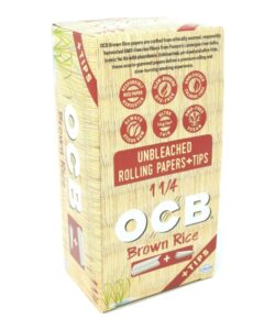 OCB Brown Rice Rolling Papers, 1 1/4 with Tips