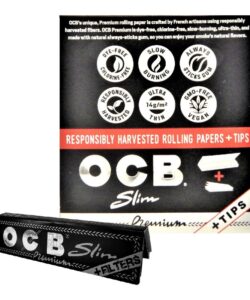 OCB Premium Rolling Papers, Slim with Tips