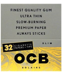 OCB Solaire Slim Rolling Papers with Tips