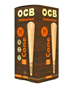 OCB Virgin Unbleached Cones, 1 1/4, Tower of 50