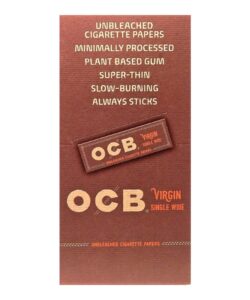 OCB Virgin Unbleached Rolling Papers, Single Wide
