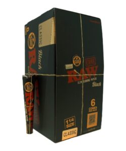 RAW Black Cones, 1 1/4, 32 Packs of 6