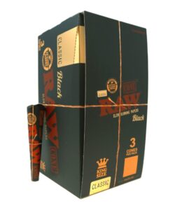 RAW Black Cones, King Size, 32 Packs of 3