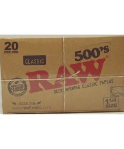 RAW Classic Rolling Papers, 1 1/4 500s, Box of 20