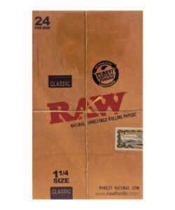 RAW Classic Rolling Papers, 1 1/4, Box of 24