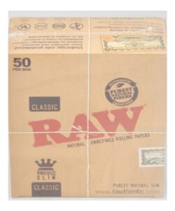 RAW Classic Rolling Papers, King Size Slim, Box of 50