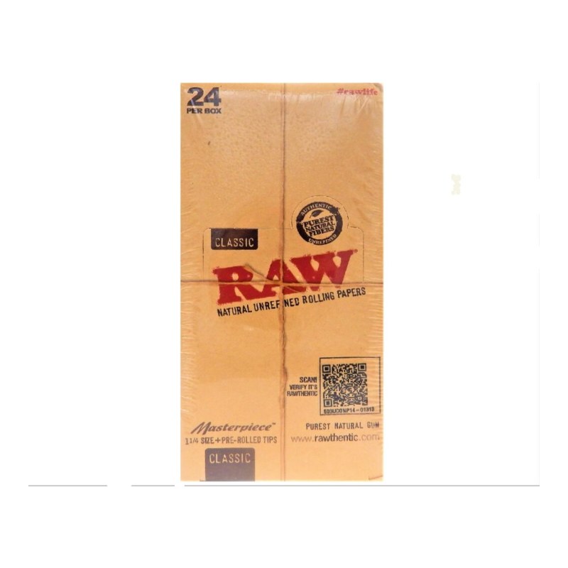 RAW Masterpiece Rolling Papers with Pre-Rolled Tips 1 1/4 RAW Masterpiece Rolling Papers with Pre-Rolled Tips, 1 1/4