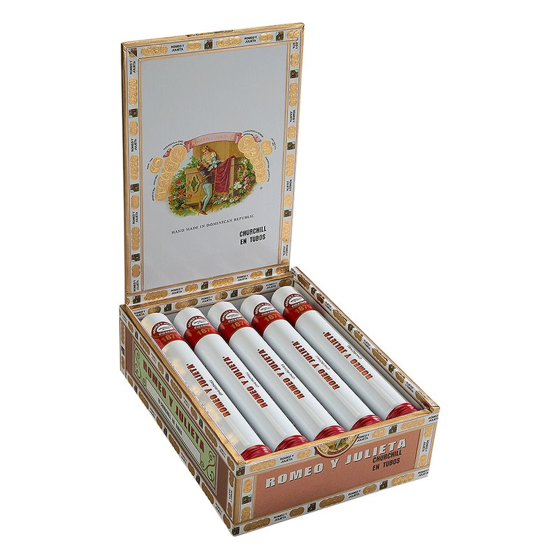romeo-y-julieta-1875-churchill-tubo-cigars-roa-pm-1051 Romeo y Julieta 1875 Churchill (Tubo) cigars, box of 10