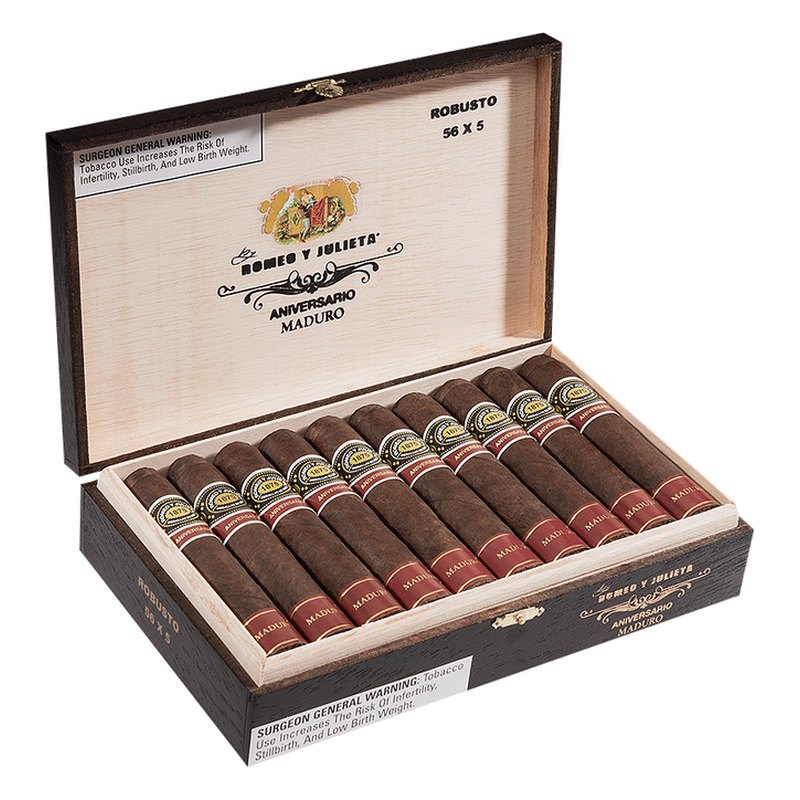 romeo-y-julieta-aniversario-maduro-churchill-cigars-rox-pm-1004-left Romeo y Julieta Aniversario Maduro Churchill cigars, box of 20