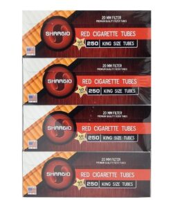 Shargio Filter Tubes, Red (Full Flavor) King Size, 5 Boxes of 250