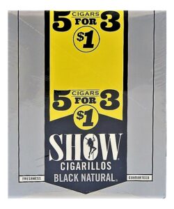 Show Black Natural cigarillos box