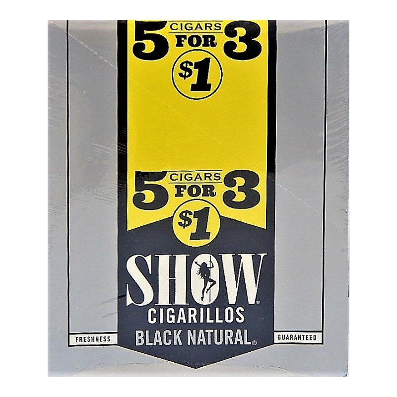 Show Black Natural Cigarillos Show Black Natural cigarillos box