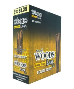 Sweet Woods Golden Honey Leaf Cigars, box of 15 pouches of 2