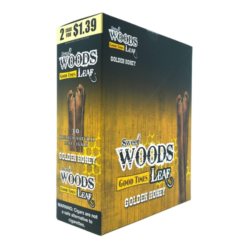 Sweet Woods Golden Honey Leaf Cigars Sweet Woods Golden Honey Leaf Cigars, box of 15 pouches of 2