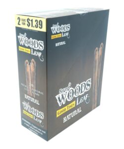 Sweet Woods Natural Leaf Cigars, box of 15 pouches of 2