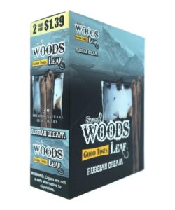 Sweet Woods Russian Cream Leaf Cigars, box of 15 pouches of 2