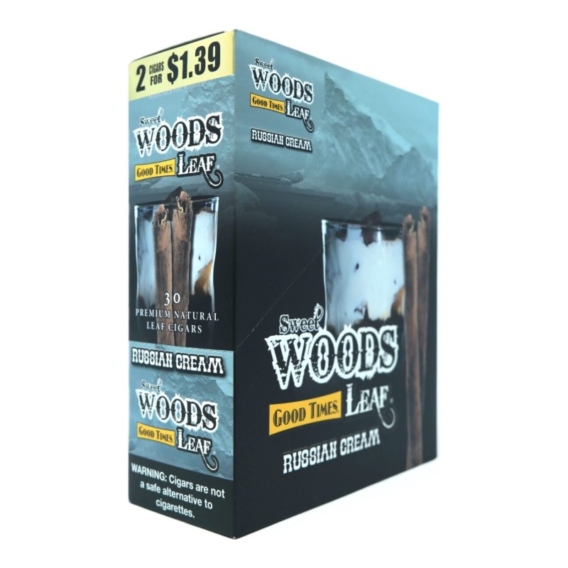 Sweet Woods Russian Cream Leaf Cigars Sweet Woods Russian Cream Leaf Cigars, box of 15 pouches of 2