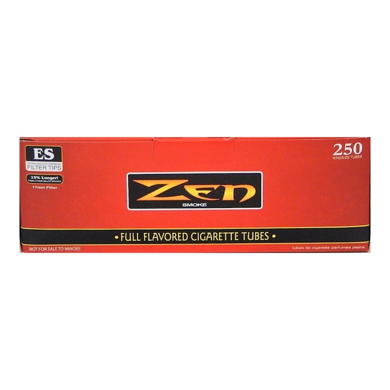 Zen Filter Tubes Red (Full Flavor) King Size, 5 Boxes of 250 Zen Filter Tubes, Red (Full Flavor) King Size, 5 Boxes of 250